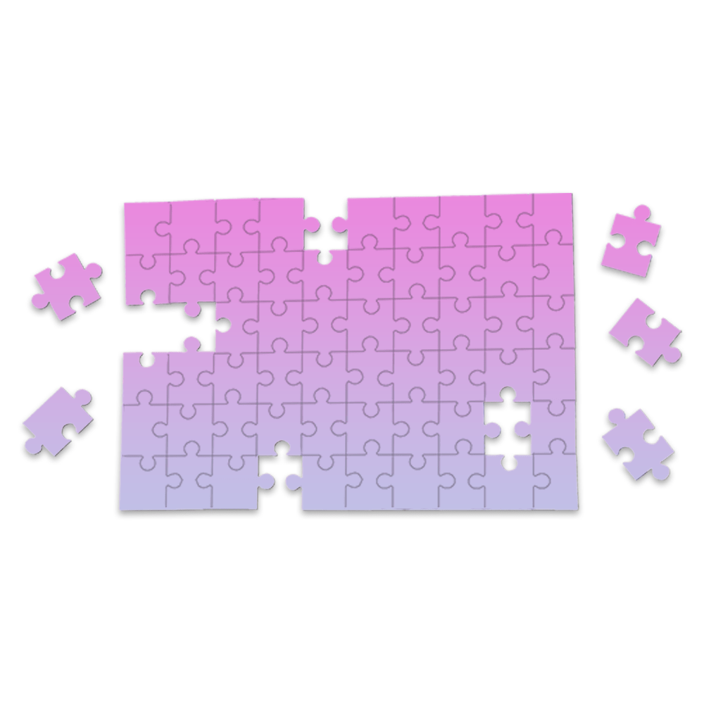Unisub 9.84" x 6.88" Sublimation 60 piece Hardboard Puzzle - Gloss White/Raw Back - HeatPressNation