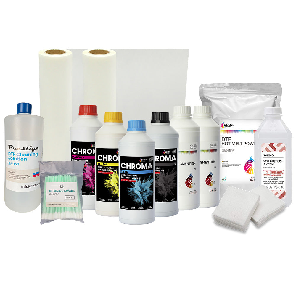 DTF Station Supply Bundle with Chroma Inks - 17.7" Quick Glide Roll