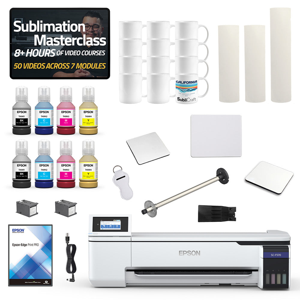 Epson SureColor F570 24" Pro Sublimation Printer Basic Blanks Bundle