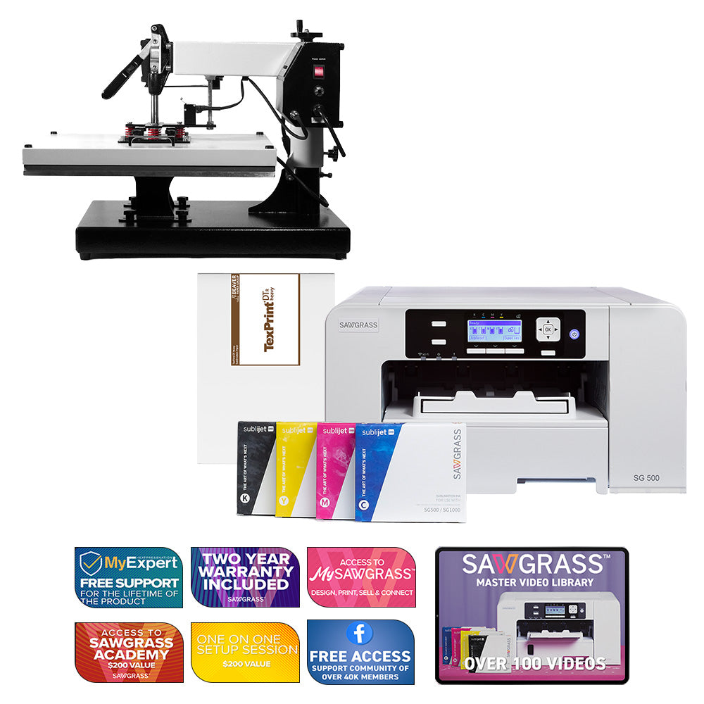 Sawgrass SG500 Sublijet Sublimation Printer with Signature Series 16" x 20" Swing-Away Heat Press