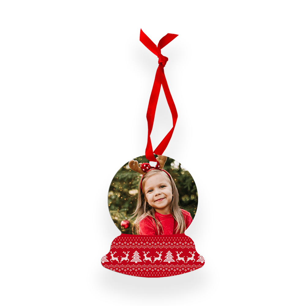 Unisub 3.13" x 3.75" Snow Globe Sublimation Aluminum Ornament - HeatPressNation