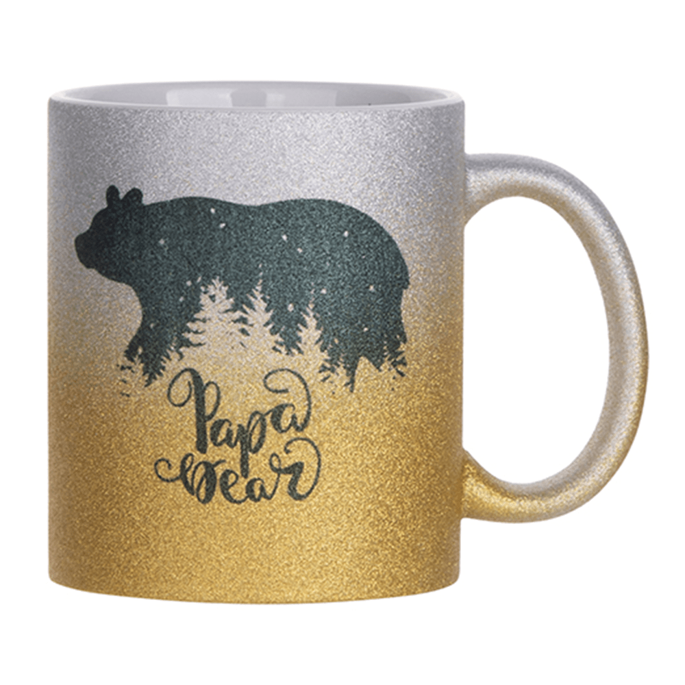 HPN SubliCraft 11 oz. Glitter Gradient Sublimation Ceramic Mug - 12 per case - HeatPressNation