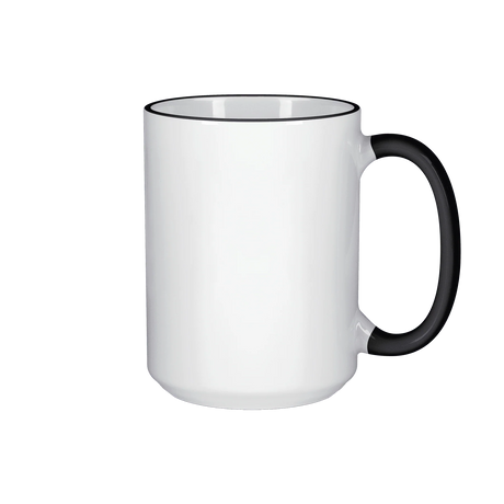 HPN ORCA Premium 15 oz. Color Rim + Handle Sublimation Ceramic Mug - 36 per Case