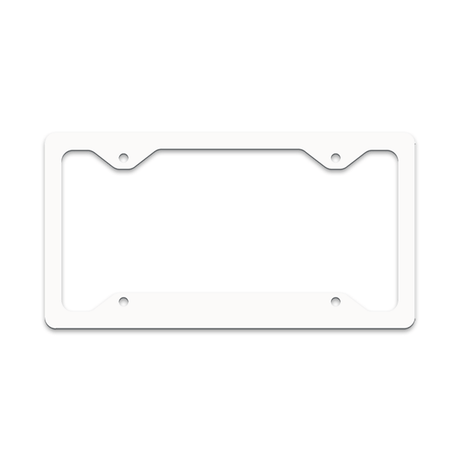 Unisub 12.21" x 6.46" Sublimation Aluminium License Plate Frame - Gloss White - Slim Line 4 Notch - HeatPressNation