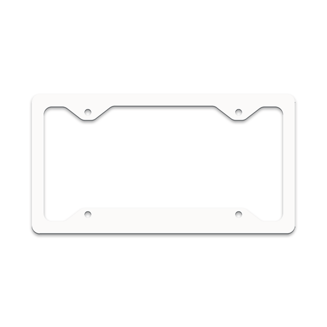Unisub 12.21" x 6.46" Sublimation Aluminium License Plate Frame - Gloss White - Slim Line 4 Notch - HeatPressNation