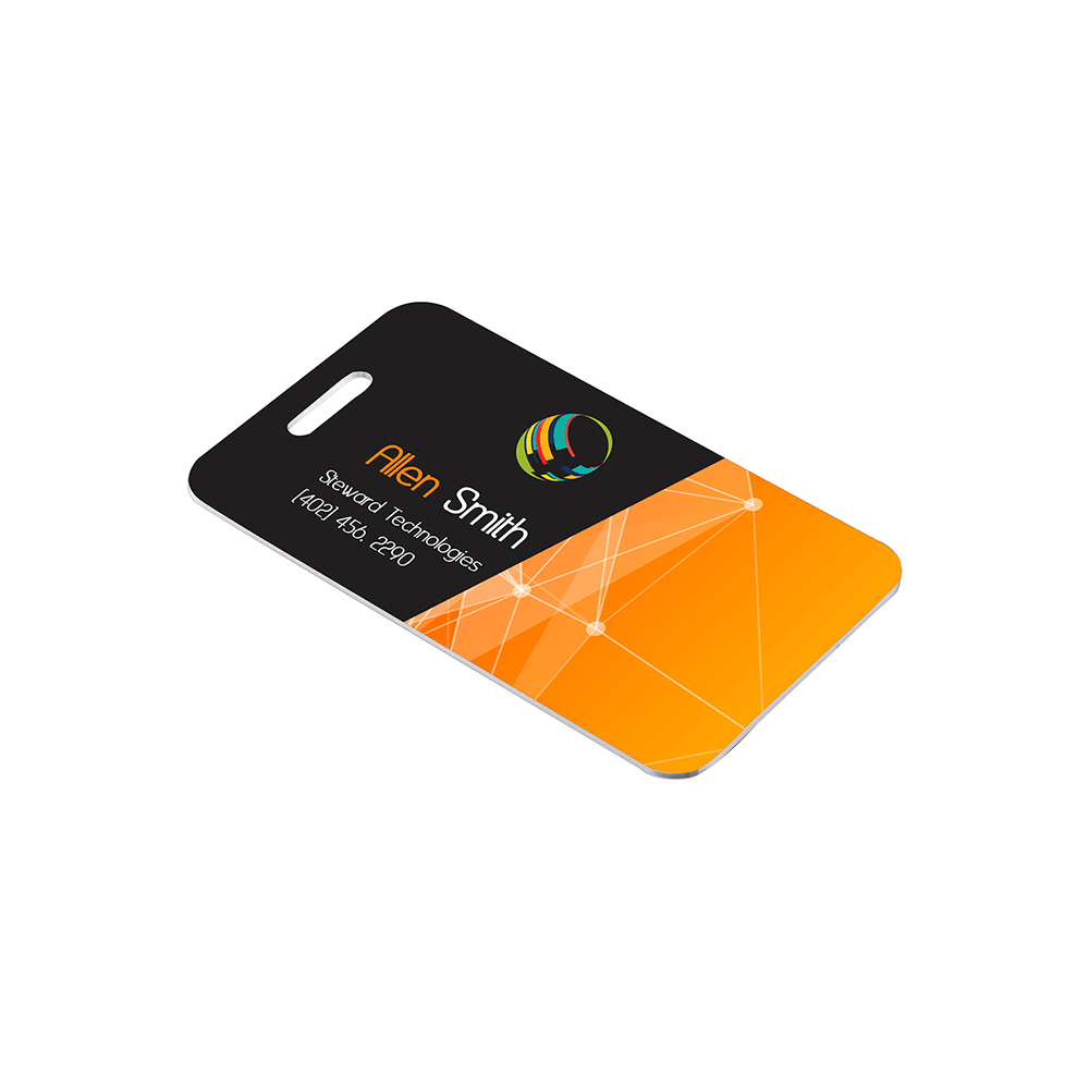 Unisub 3.5" x 1.75" Sublimation Aluminum Bag Tag - 2 Sided Semi Gloss White - HeatPressNation
