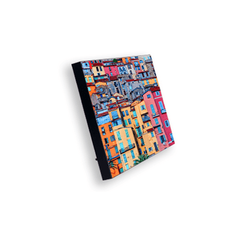 ChromaLuxe 7" x 5" Sublimation MDF Wood Photo Panel w/ Kickstand - Gloss White/Black Back - HeatPressNation