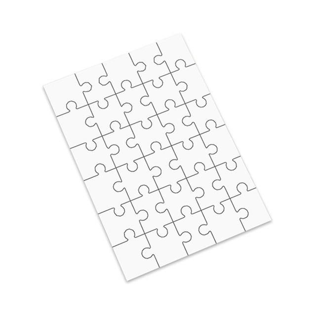 Unisub 9.84" x 6.88" Sublimation 30 piece Hardboard Puzzle - Gloss White/Raw Back - HeatPressNation