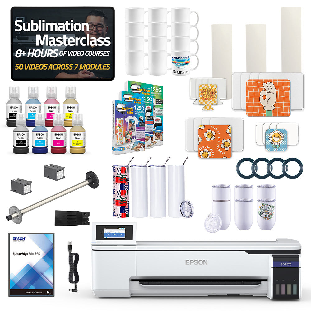 Epson SureColor F570 24" Pro Sublimation Printer Drinkware Bundle