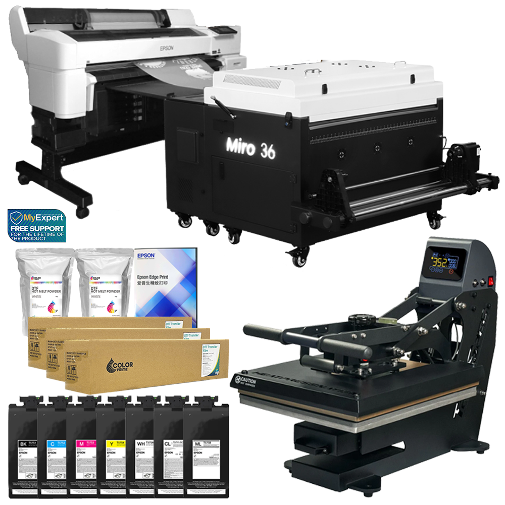 Epson SureColor G6070 35" DTF Printer Shaker, Ink, Press Bundle