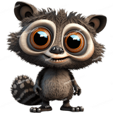 Cartoon Racoon Design - HeatPressNation
