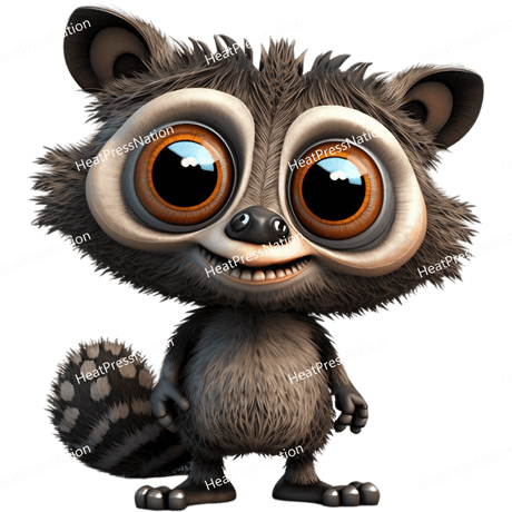 Cartoon Racoon Design - HeatPressNation