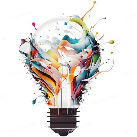 Wavy Color Lightbulb Design - HeatPressNation