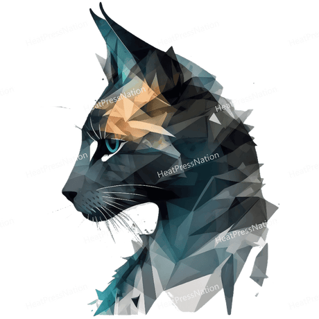 Geometric Dark Cat Design - HeatPressNation