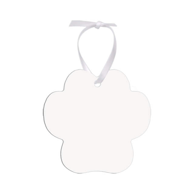 Unisub 3.71" x 3.59" Paw Print Sublimation Aluminum Ornament - HeatPressNation
