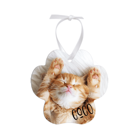 Unisub 3.71" x 3.59" Paw Print Sublimation Aluminum Ornament - HeatPressNation