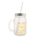 HPN SubliCraft 12 oz. Sublimation Frosted Glass Mason Jar with Straw and Handle - HeatPressNation