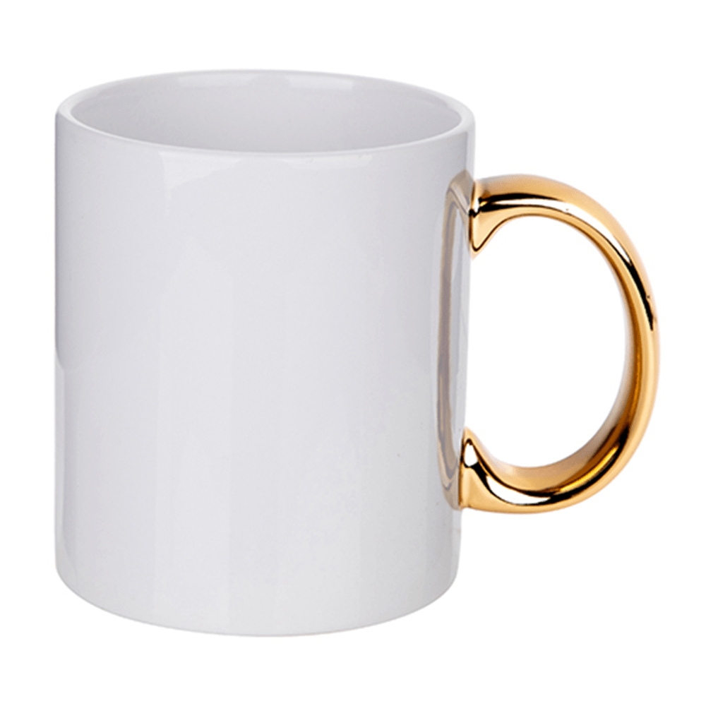 HPN SubliCraft 11 oz. Plated Handle Sublimation Ceramic Mug - 36 per case - HeatPressNation