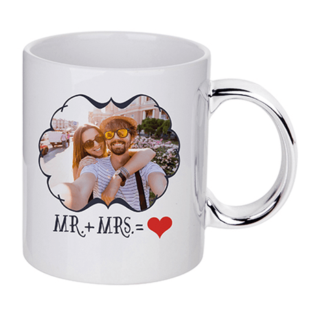 HPN SubliCraft 11 oz. Plated Handle Sublimation Ceramic Mug - 36 per case - HeatPressNation