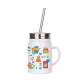 HPN SubliCraft 17 oz. Sublimation Stainless Steel Mason Jar with Straw and Handle - HeatPressNation