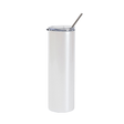 HPN SubliCraft 30 oz. Sublimation Stainless Steel Skinny Tumbler with Straw - Glitter White - HeatPressNation