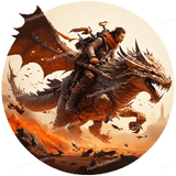 Warrior Riding Dragon Design - HeatPressNation