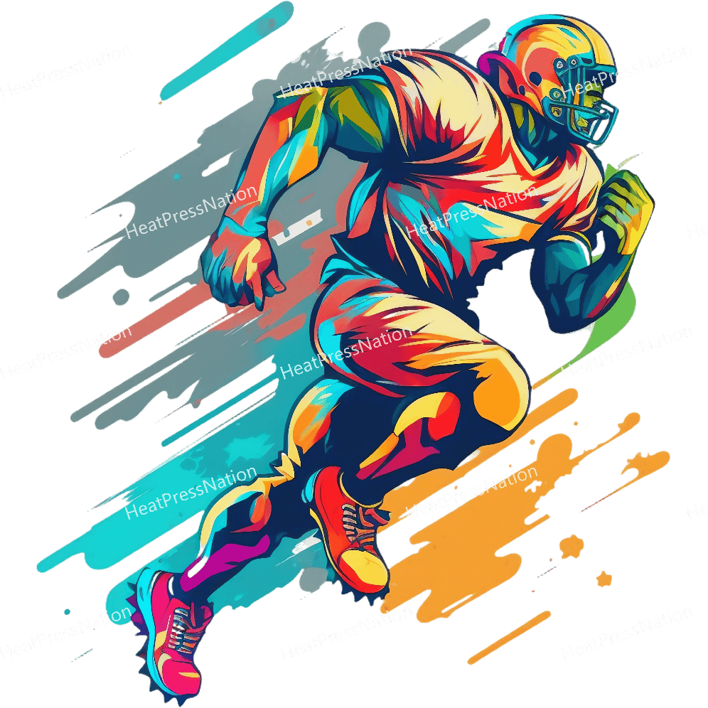 Splatter Football Running Design - HeatPressNation