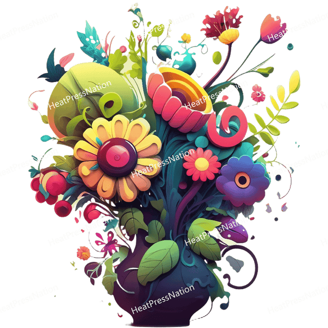 Artsy Flower Design - HeatPressNation