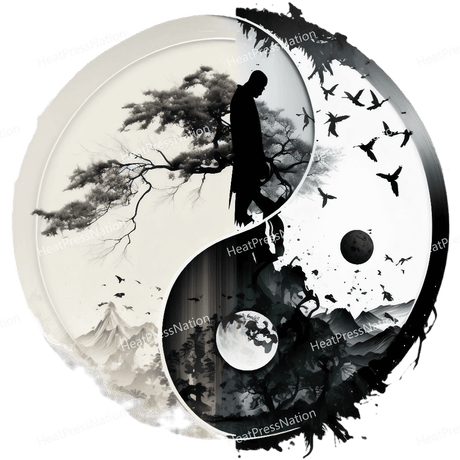 Monk Ying Yang Design - HeatPressNation
