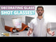 HPN SubliCraft 2 oz. Sublimation Glass Shooter with White Patch and Gold Rim - 144 per Case