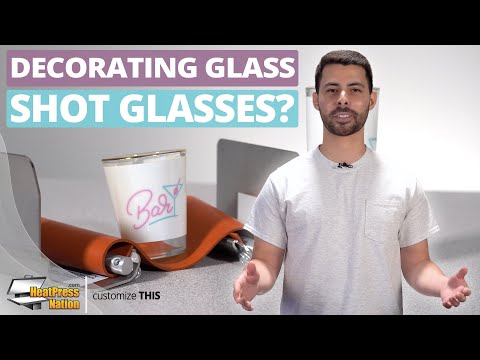 HPN SubliCraft 1.5 oz. Sublimation Glass Shot Glass with White Patch and Gold Rim - 144 per Case
