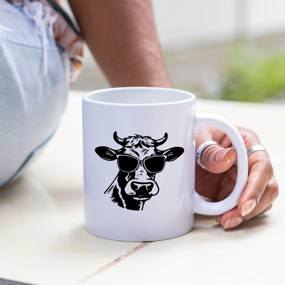 Sunglasses Cow Vector Design - HeatPressNation