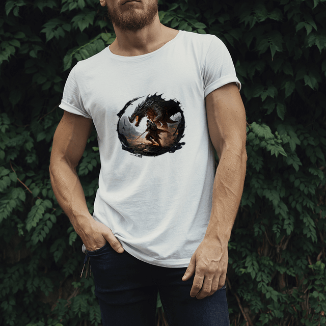 Sword Fighting Dragon Design - HeatPressNation